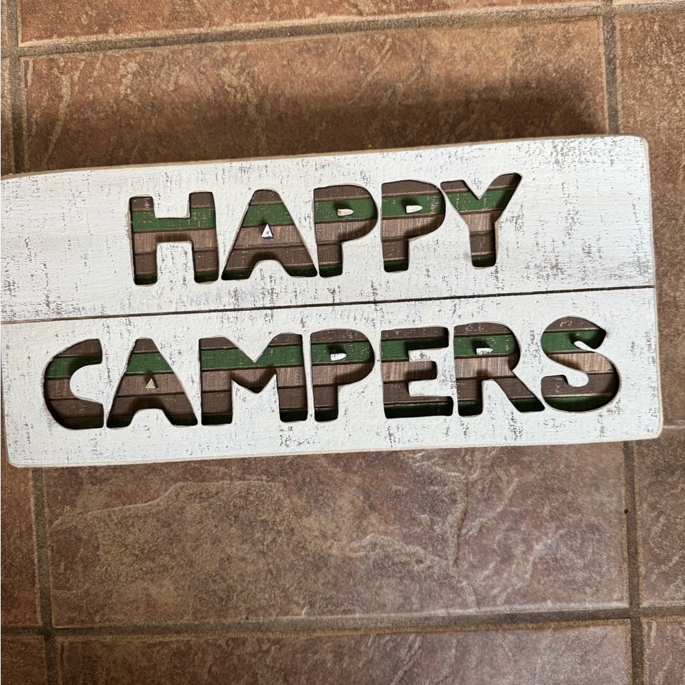 Happy Campers Wooden Sign